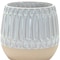 Homeroots Set of Two Beige and White Ribbed Round Porcelain Table Vase, 2PK 516252 - alternate 4