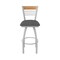 Holland Bar Stool Co Eleanor 30in Swivel Bar Stool with Anodized Nickel Finish, Medium Back and Graph Coal Seat 880 - alternate 6
