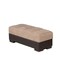 Homeroots 52" Tan and Brown Chenille And Faux Leather Storage Ottoman 608903 - alternate 4
