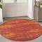 Homeroots 4' Red And Orange Round Abstract Indoor Outdoor Area Rug 545980 - alternate 5