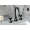 Kingston Brass Widespread Bathroom Faucet with Brass Pop-Up, Matte Black KS2980PKX - alternate 2
