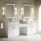 James Martin Vanities Bellshire 84" Dual Vanity Set w/24" Make-Up Counter, Bright White w/Sgl Hole 3 cm White Zeus Silesto 660-VMC84-BW-1WZ - alternate 3
