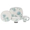 Homeroots Blue and White Sixteen Piece Round Floral Ceramic Service For Four Dinnerware Set  534544 - alternate 1