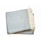 Homeroots 70" X 55" Sky Blue And White Cotton Blend Woven Herringbone Plush Throw Blanket with Tassels 474030 - alternate 1