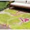 Homeroots 8' X 10' Lime Green Neon Pink And Ivory Abstract Washable Indoor Outdoor Area Rug 597785 - alternate 1
