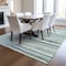 Homeroots 3' X 5' Sky Blue Aqua And Gray Striped Washable Indoor Outdoor Area Rug 597289 - alternate 6