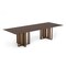 Homeroots 118" Brown And Brass Stainless Steel Double Pedestal Base Dining Table 487879 - alternate 6