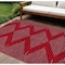 Homeroots 9' X 12' Red And Gray Geometric Washable Indoor Outdoor Area Rug 598786 - alternate 1