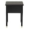 Baxton Studio Tamra Black Wood Nightstand with Pullout Shelf - Modern Bedside Table with Metallic Accents 264-14387-ZORO - alternate 7