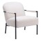 Homeroots 26" Ivory And Black Faux Shearling And Upholstered Arm Chair 556498 - alternate 3