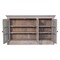 Homeroots 35in Light Gray and Clear Distressed Solid Wood Accent Cabinet With Three Doors 654291 - alternate 8