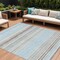 Homeroots 8' X 10' Sky Blue Gray And Beige Striped Washable Indoor Outdoor Area Rug 614836 - alternate 1