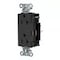 Hubbell Wiring Device-Kellems Straight Blade Receptacle, 5-20R, 20 A, 125V AC, 2 Pole, 3 Wire, Surface Mount, Grounded HBL2162STBK - alternate 2