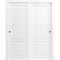 Sartodoors Sliding Closet Bypass Doors 36 x 96 inches, Louver 3388 White Silk, Rails Hardware Set, Wood Soli LOUVER3388DBD-WS-56 - alternate 1