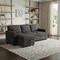 Homeroots 92" Dark Gray Upholstered Sleeper USB Sleeper Sofa With Toss Pillow 559225 - alternate 4