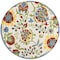 Homeroots 8' Ivory Green Red And Yellow Round Floral Indoor Outdoor Area Rug 546674 - alternate 1