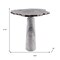 Homeroots 22" Silver and White Aluminum and Marble Pedestal End Table 627514 - alternate 3