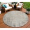 Homeroots 8' Taupe And Ivory Round Abstract Washable Indoor Outdoor Area Rug 612372 - alternate 1