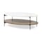 Homeroots 48" Brown and Black Genuine Marble and Metal Oval Coffee Table With Shelf 376280 - alternate 1