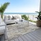 Homeroots 5' X 8' Beige And Gray Striped Washable Indoor Outdoor Area Rug 617687 - alternate 6