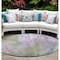 Homeroots 8' Round Purple Round Abstract Washable Non Skid Indoor Outdoor Area Rug 559609 - alternate 1