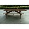 Homeroots 94" Dark Brown Solid Wood Outdoor Picnic Table with Umbrella Hole 525025 - alternate 1