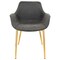 Leisuremod Markley Modern Leather Dining Arm Chair with Gold Metal Legs, Charcoal Black ECG26BL - alternate 5