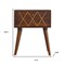 Homeroots 22" Chestnut Solid Wood Geometric Brass Inlay Two Drawer Nightstand 651558 - alternate 10