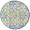 Homeroots 4' Ivory Blue And Yellow Round Trellis Indoor Outdoor Area Rug 546804 - alternate 4