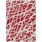 Homeroots 3' X 5' Red And White Abstract Washable Indoor Outdoor Area Rug 559319 - alternate 5