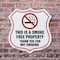 Signmission No Smoking Shield Sign This Is A Smoke F, 12 inch X 12 inch, Plastic Sign, 2PK SHI-P-2PACK-12-402 - alternate 5