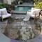 Homeroots 8' Brown Black And Beige Round Abstract Washable Indoor Outdoor Area Rug 603157 - alternate 5