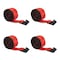 Mytee Products 4PK Winch Straps 4in x 27ft Red Heavy Duty with Flat Hooks WLL# 5400 lbs, 4PK WS427Rx4 - alternate 1