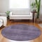 Homeroots 8' Plum Purple And Gray Round Striped Washable Indoor Outdoor Area Rug 588120 - alternate 5