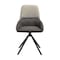 Armen Living Maverick Swivel Upholstered Dining Chair in Two-Tone Fabric Gray with Black Metal Legs - Set of 2 LCMVSIGRYBLK - alternate 5