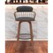 Homeroots 30" Black And Wood Brown Faux Leather Swivel Low Back Bar Height Bar Chair 534445 - alternate 3