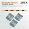 Jrex Safety Retractable Cone Bar Yellow/White, 53 in to 84 in Length, 6PK CBY-JR-53/84-6PK - alternate 2