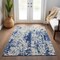 Homeroots 5' X 8' Navy Blue And Ivory Abstract Washable Indoor Outdoor Area Rug 612630 - alternate 4