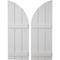 Ekena Millwork Smooth 3 Board Joined Board-n-Batten w/Quarter Round Arch Top Faux Wood Shutters, 16 1/2W x 64H, PR SHUBJQ16X64SMPR - alternate 1