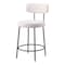 Homeroots Set of Two 25" Ivory and Black Shearling and Steel Low Back Counter Height Bar Chairs 555722 - alternate 1