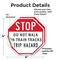Signmission Stop Do Not Walk on Train Tracks Tr, 4 inch X 4 inch, Vinyl Decal, 2PK OC-D-2PACK-4-211 - alternate 2