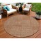 Homeroots 8' Brown And Beige Round Geometric Washable Indoor Outdoor Area Rug 596964 - alternate 1