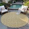 Homeroots 8' Gold Gray And Ivory Round Polka Dot Washable Indoor Outdoor Area Rug 599042 - alternate 7