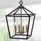Jonathan Y Pagoda 12" 4-Light Classic Traditional Metal Cage Lantern LED Pendant, Oil Rubbed Bronze/Brass Gold JYL7436D - alternate 6