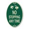 Signmission No Stopping Anytime with Tow Away Graphic, 12 In X 18 In Architectural Oval, Heavy Gauge Aluminum A-OV-G-1218-23581 - alternate 1