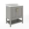 Flash Furniture Vega 30in. Vanity w/Sink, Storage Cabinet, Marble Counter & Gold Hardware, Gry/Wht FS-VEGA30-GY-HDGLD-GG - alternate 6