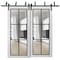 Sartodoors Sliding Closet Clear Glass Barn Bypass Doors, Lucia 2366 White Silk and Aluminum Strips, Sturdy 6. LUCIA2366BBB-WS-48 x 96 (2* 24x96) - alternate 1