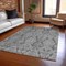 Homeroots 9' X 12' Gray And Pewter Damask Washable Indoor Outdoor Area Rug 616530 - alternate 7