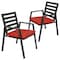 Leisuremod Chelsea Modern Patio Dining Armchair in Aluminum with Removable Cushions, Cherry Red, 2PK CC20BL-CHR2 - alternate 1