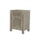 Homeroots 30" Gray Solid Wood Distressed Carved Floral One Drawer Nightstand 569580 - alternate 3